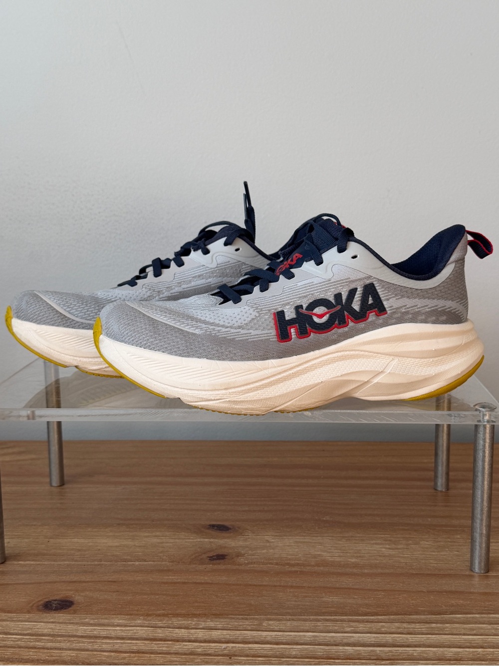 Hoka Skyflow Men’s Running Shoes Sz 7.5 Grey/Blue
